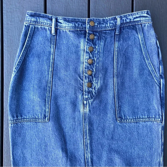 Young Fabulous & Broke Denim Maxi Skirt YFB Size Medium Modal Super Soft NWT - Picture 3 of 11